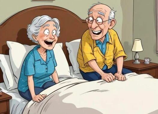 The old man turns to his wife and says👇